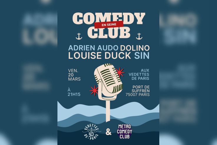 Croisière Comedy Club à Paris – Le stand-up qui navigue sur la Seine (20 mars – 21h15)