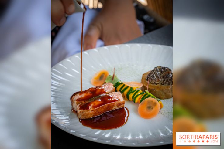Restaurant Papylless à Bois-le-Roi - les photos - Veau du Cantal de Didier Puech En trois services, légumes de la ferme des Gogottes