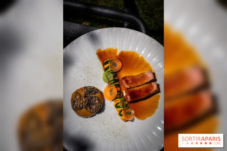 Restaurant Papylles à Bois-le-Roi - les photos - Veau du Cantal de Didier Puech En trois services, légumes de la ferme des Gogottes