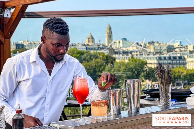 Bar Les Ombres : cocktails & tapas sur le rooftop du Musée du Quai Branly avec vue sur la tour Eiffel