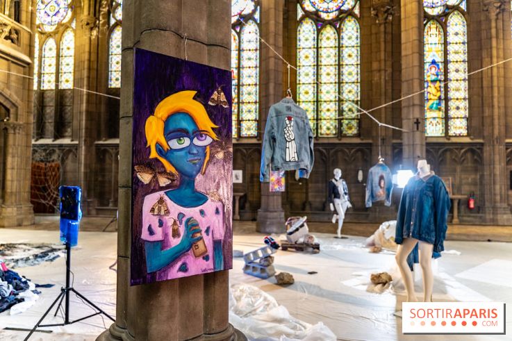 Exposition street-art et mode gratuit dans une chapelle à Paris : à la Croisée des Arts - photos - A7C09037