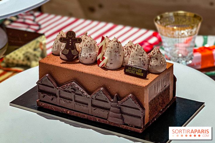 Bûches de Noël 2025 de La Grande Epicerie de Paris : trois gâteaux dans l'esprit des marchés de Noël