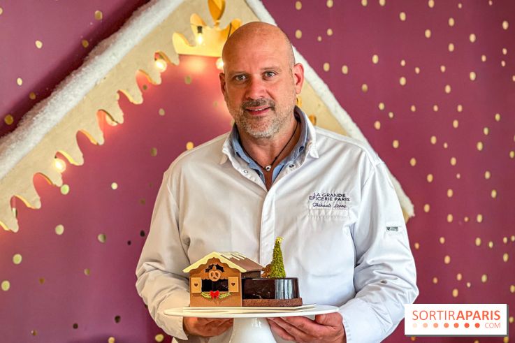 Bûches de Noël 2025 de La Grande Epicerie de Paris : trois gâteaux dans l'esprit des marchés de Noël