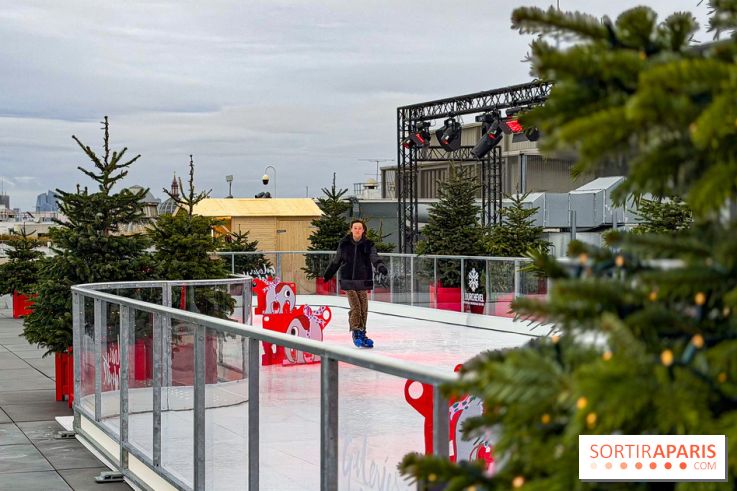 Noël 2025 aux Galeries Lafayette Haussmann : une patinoire éphémère sur les toits de Paris