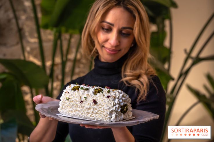 Bûche de Noël Paris-Brest pistache et tropicale de Nour Kandler - Lalla Coffee - A7C02400