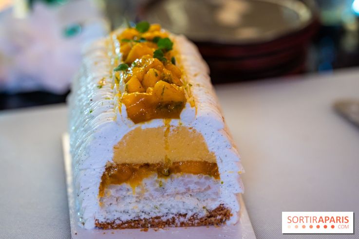 Bûche de Noël Paris-Brest pistache et tropicale de Nour Kandler - Lalla Coffee - A7C02415