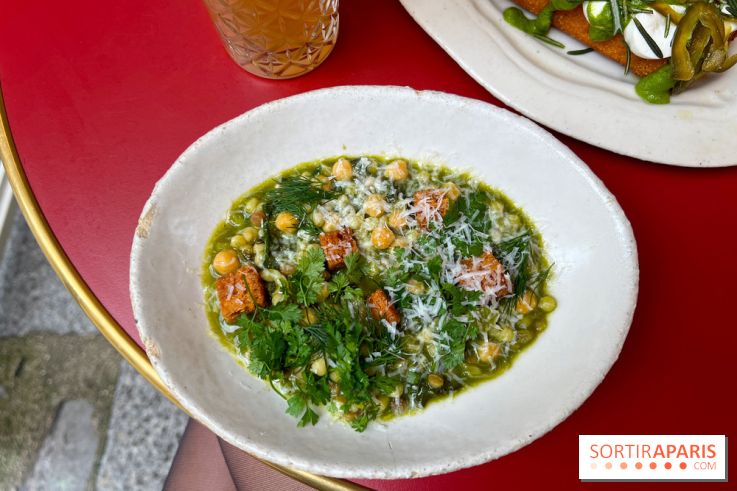 Chez Carrie - Pois chiche, fregola sarda, bouillon, pistou