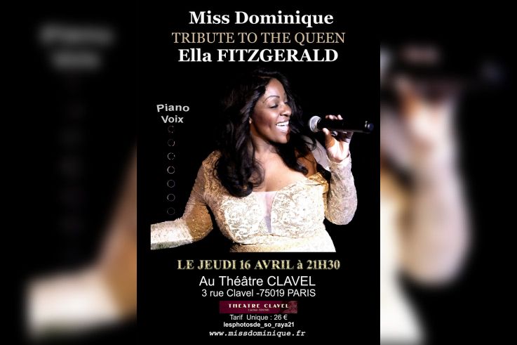 Miss Dominique en concert à Paris : hommages à Aretha Franklin et Ella Fitzgerald - Affiche CLAVEL