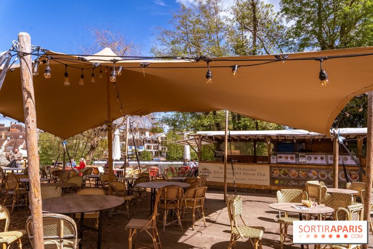 La terrasse du Moulin de Nemours, la guinguette estivale en bord de Loing 77