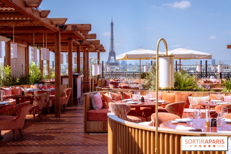 La terrasse en rooftop du Kinugawa à l'hôtel Sax Paris 7e