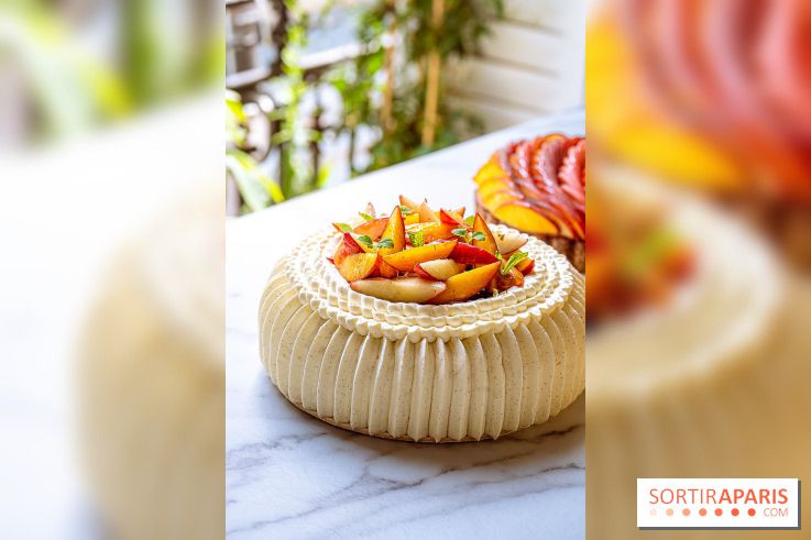 Les pâtisseries de Nour Kandler, la collection estivale en photos - entremets pêche