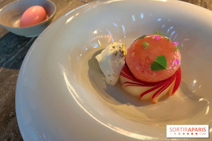 Eskal - Dessert pêche sorbet piment