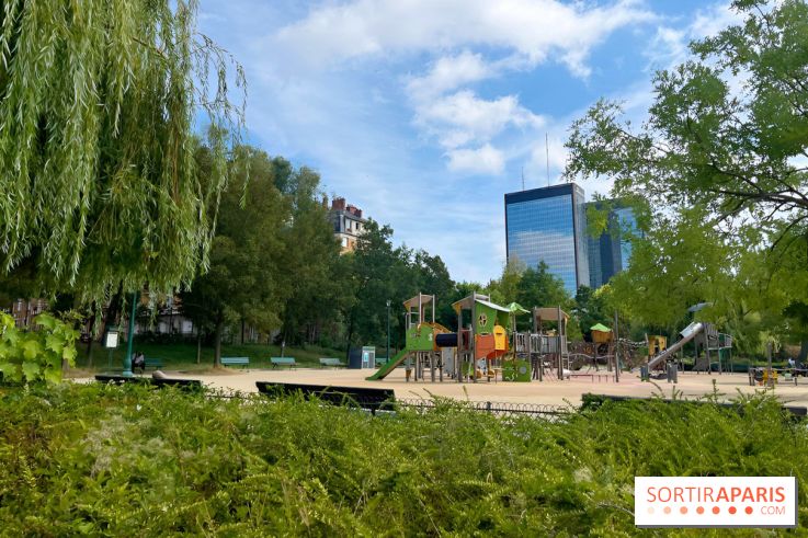 Le square Séverine, grand espace vert du 20e arrondissement