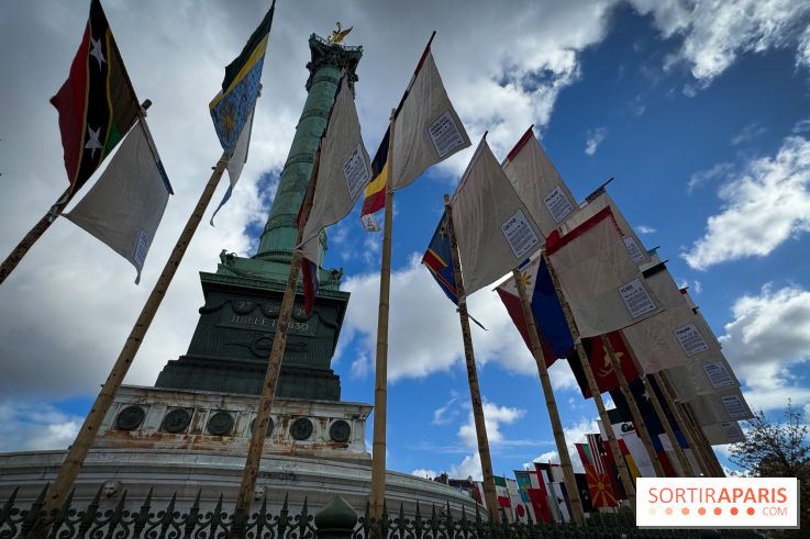 La Re-prise de la Bastille, 196 drapeaux recyclés autour de la Colonne de Juillet pour la Paris Design Week 2026
