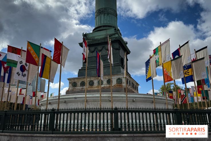 La Re-prise de la Bastille, 196 drapeaux recyclés autour de la Colonne de Juillet pour la Paris Design Week 2026