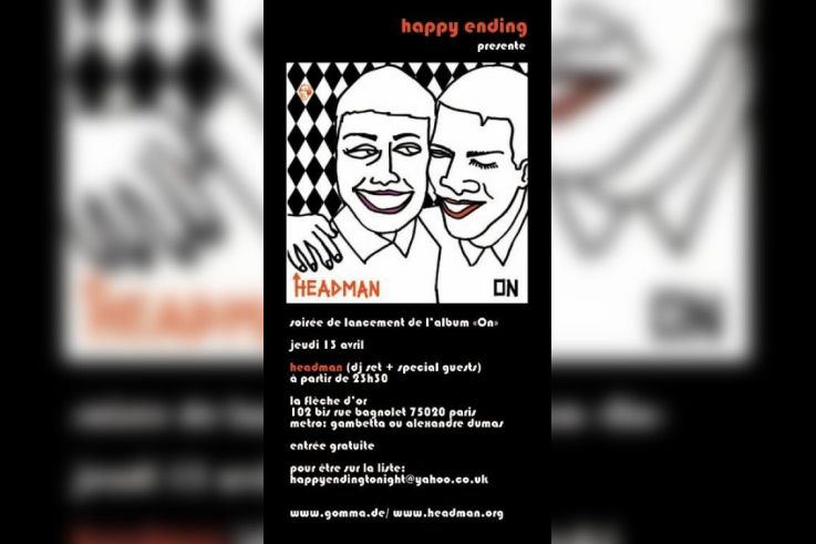 soirée happy ending presente le nouvel album de HEADMAN + l'aftershow mogwai