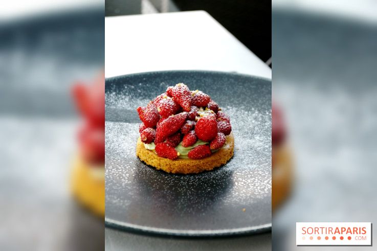 Fraises des Bois-pistaches, sablé breton