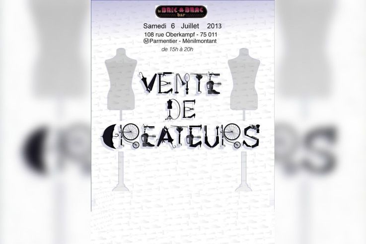 les ventes d'artistes et créateurs du BRIC A BRAC