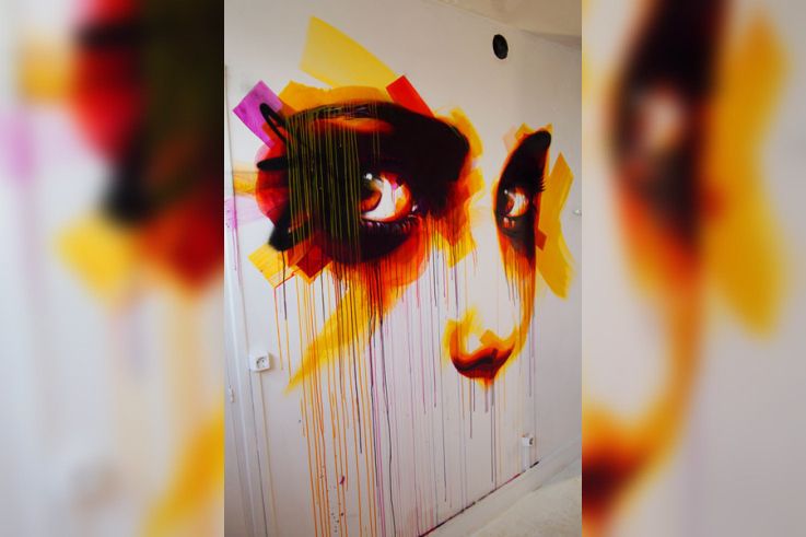 Bring it up by Dan23 wall street art graffiti Tour Paris 13 - Galerie Itinerrance Gallery project