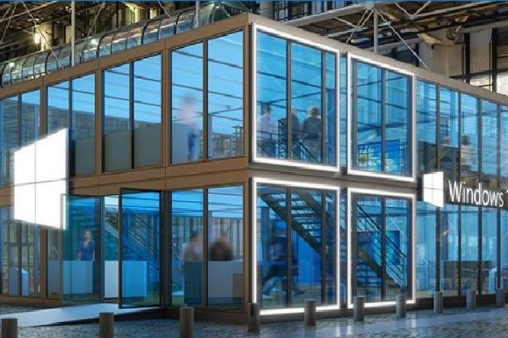 Un Windows Cube au Centre Pompidou pour le lancement 