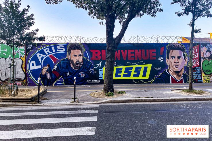 PSG : une fresque géante célèbre l'arrivée de Lionel Messi à Paris