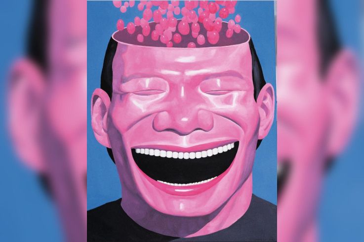 exposition Yue Minjun Fondation Cartier | Yue Minjun, Memory-2, 2000. Huile sur toile. Collection de l’artiste, Pékin.   © Yue Minjun