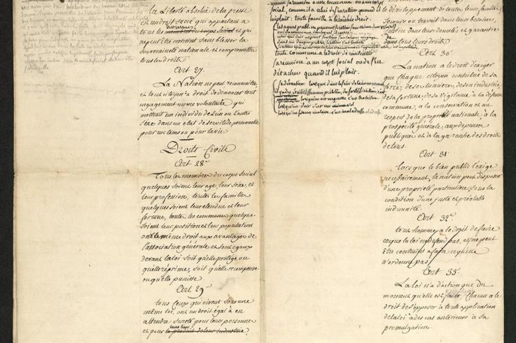 Déclaration des Droits de l'Homme 1793 Musée des Lettres et des Manuscrits