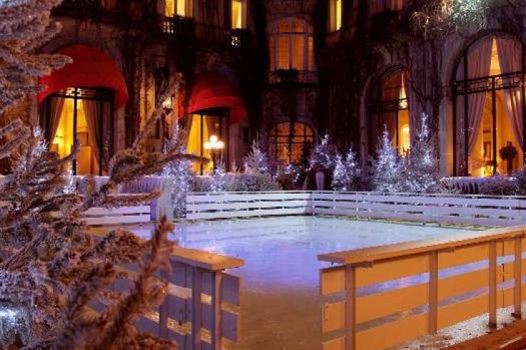 restaurant savoyard ephémère, plaza athénée, patinoire