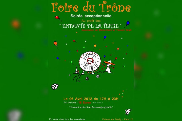 La soirée d'inauguration de la Foire du Trône pour "Des enfants de la terre", yannick noah