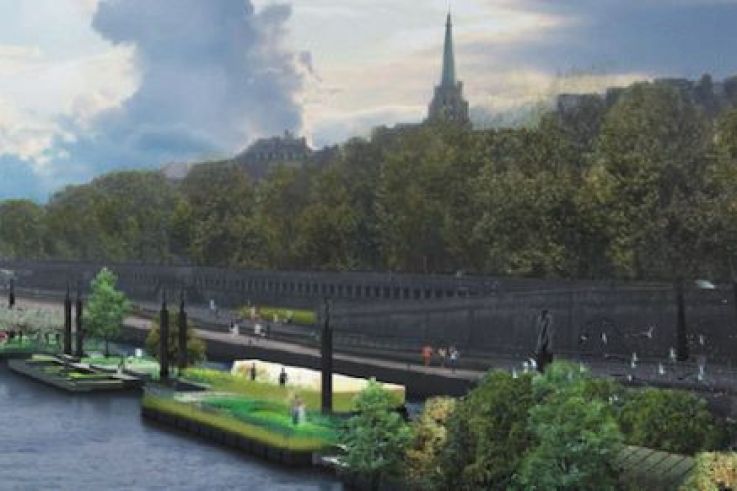 Berges Rives Gauche en travaux, Un jardin flottant va faire son apparition rive gauche. Photo : J.C.Choblet/APUR