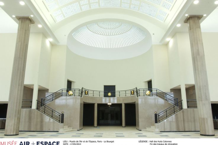 salle des huit colonnes du musée de l'air et de l'espace