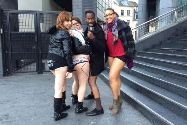 No Pants Subway Ride Paris 2014