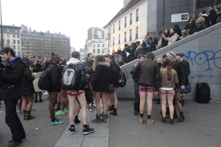 No Pants Subway Ride Paris 2014