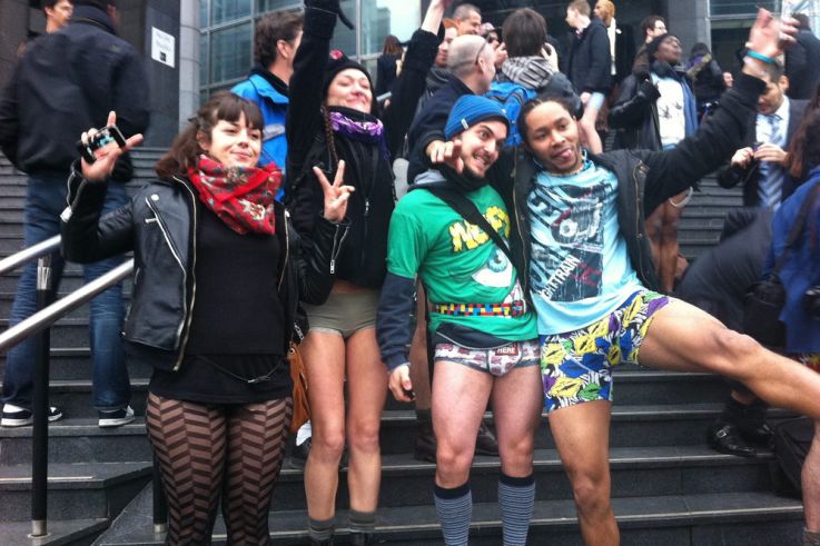 No Pants Subway Ride Paris 2014