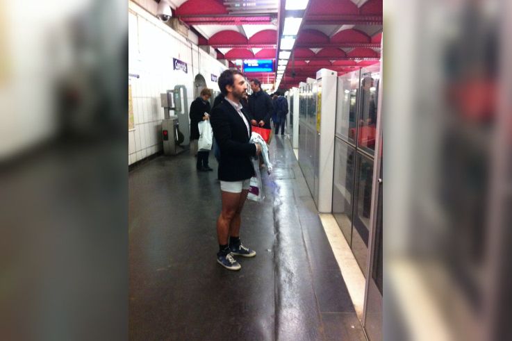 No Pants Subway Ride Paris 2014