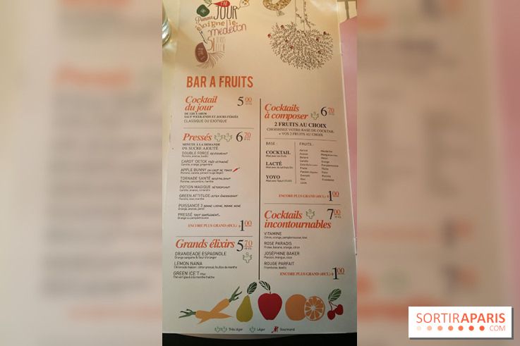 Le Paradis du fruit : nouvelle carte