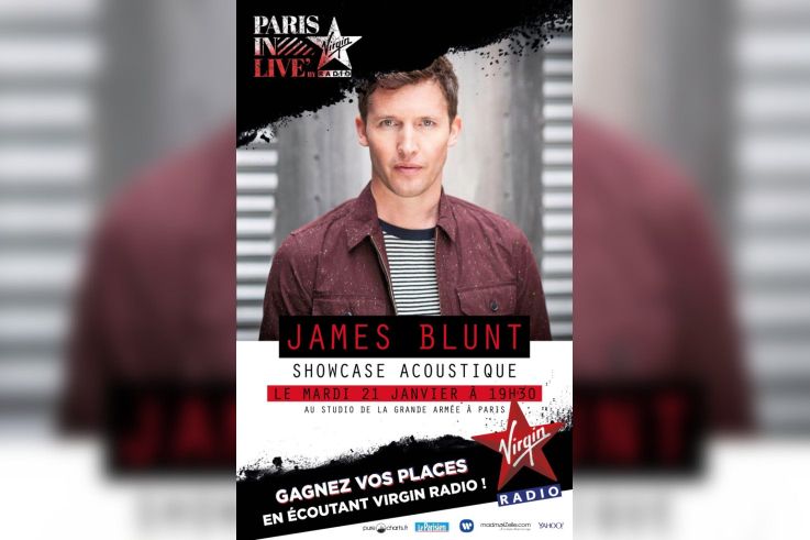 James Blunt en showcase privé Virgin Radio au Studio de la Grande Armée : gagnez vos invits !