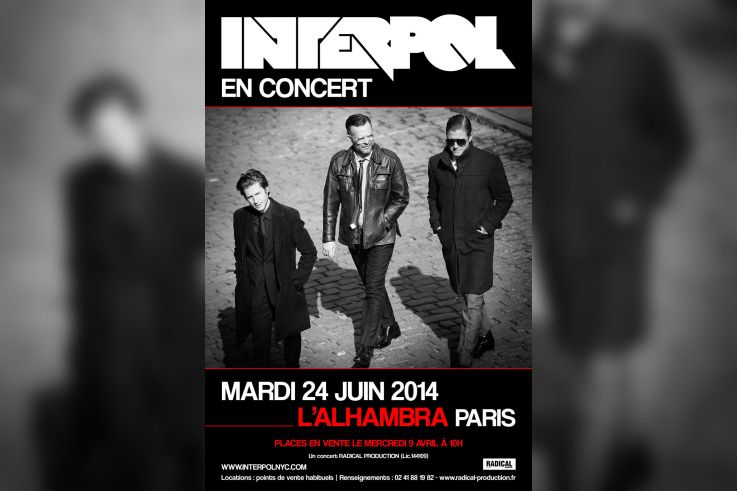 Interpol en concert à l’Alhambra de Paris en juin 2014