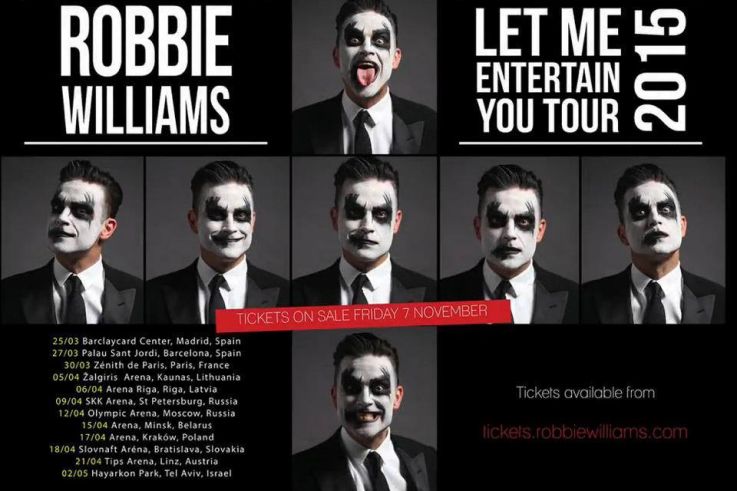 Robbie Williams en concert au Zénith de Paris en mars 2015