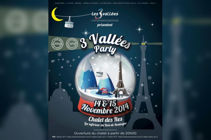 « 3 Vallées Party » au Chalet des Iles à Paris  