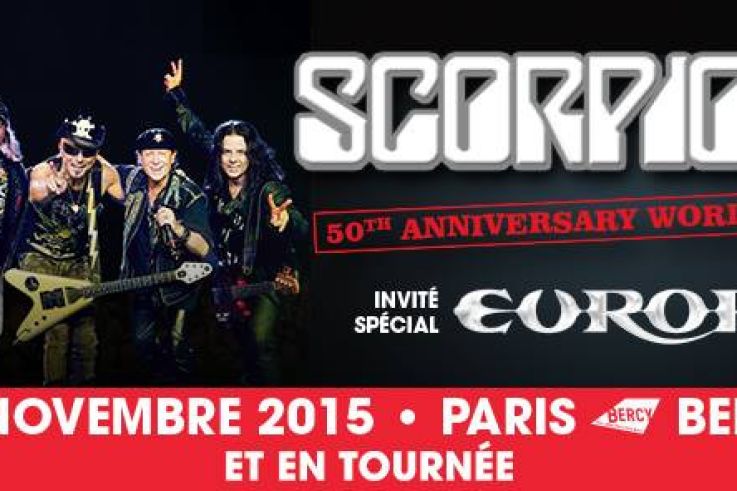 Scorpions en concert à Paris Bercy en novembre 2015 avec Europe