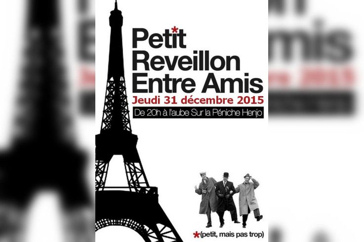 Réveillon du nouvel an 2016 : Petit Réveillon entre amis à la Péniche Henjo