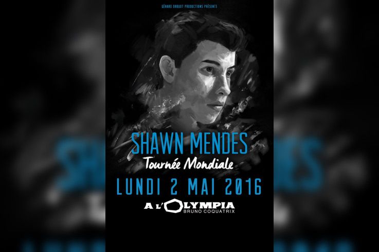 Shawn Mendes en concert à l'Olympia de Paris en mai 2016