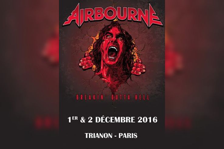 Airbourne en concerts au Trianon de Paris en décembre 2016