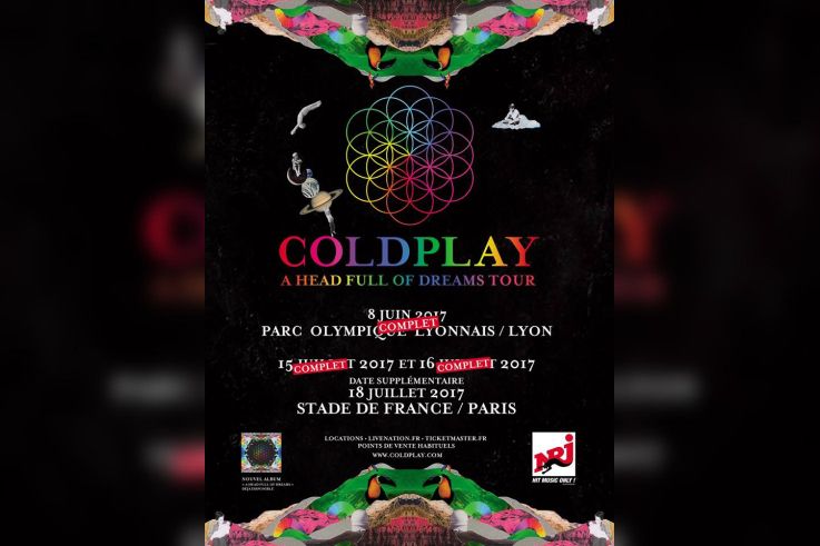 Coldplay en concerts au Stade de France en juillet 2017