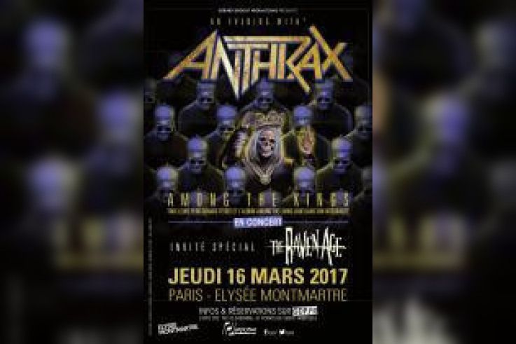 Anthrax en concert à L'Elysée Montmartre de Paris en mars 2017