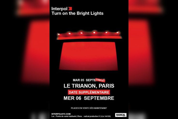 Interpol en concerts au Trianon de Paris en septembre 2017