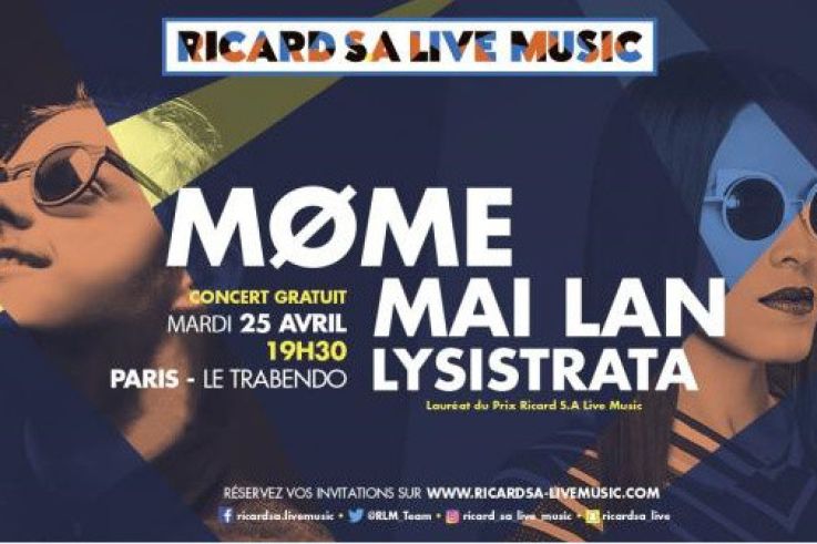 Tournée Ricard S.A Live Music 2017 : concert au Trabendo de Paris le 25 avril