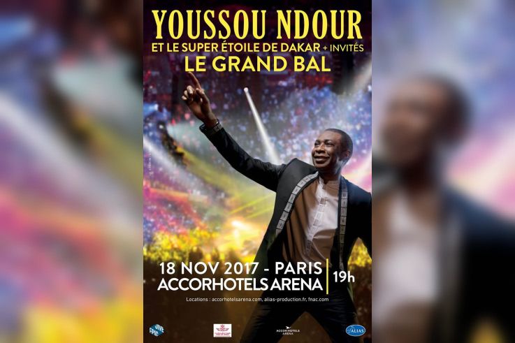 Youssou N'Dour en concert à l'Arena Bercy de Paris en novembre 2017
