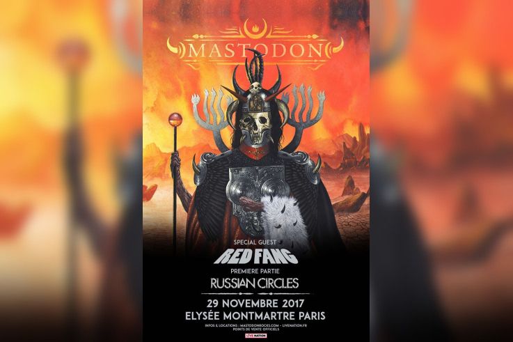 Mastodon en concert à L'Elysée Montmartre de Paris en novembre 2017